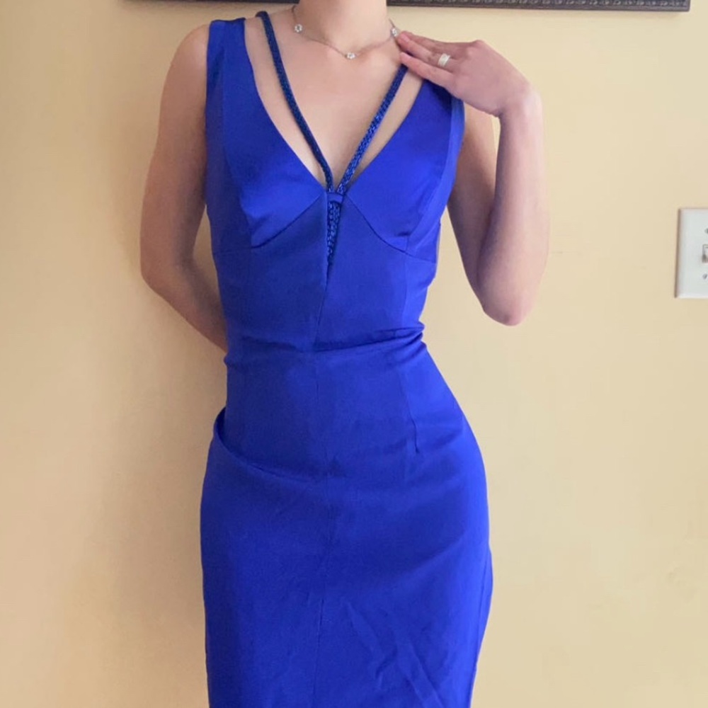 Vintage 100% Silk Blue Shift Dress